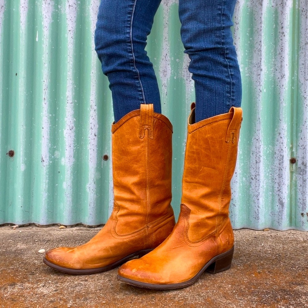 Frye caramel brown boot men’s sz 11B - Picture 4 of 11